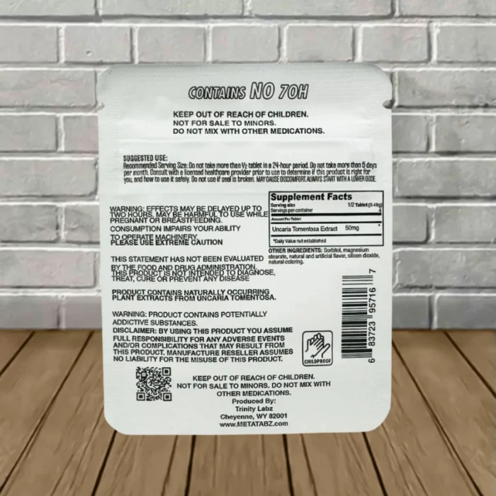 KLAZ by Meta Tabz Premium Cat's Claw Extract Tablets 200mg-supplement facts KLAZ by Meta Tabz Premium Cat's Claw Extract Tablets 200mg-supplement facts