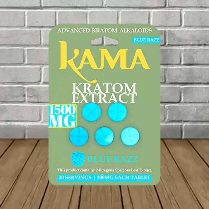 Kama Kratom Extract Tablets 1500mg - Blue Razz -- 5ct Blister Pack Kama Kratom Extract Tablets 1500mg - Blue Razz -- 5ct Blister Pack