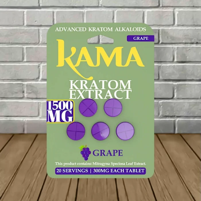 Kama Kratom Extract Tablets 1500mg - Grape -- 5ct Blister Pack Kama Kratom Extract Tablets 1500mg - Grape -- 5ct Blister Pack