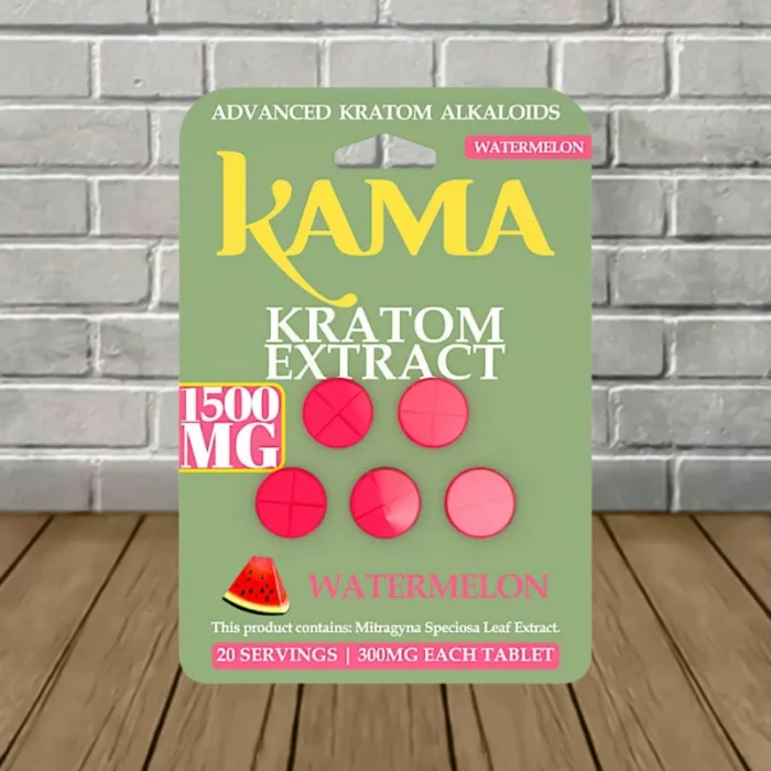 Kama Kratom Extract Tablets 1500mg - Watermelon -- 5ct Blister Pack Kama Kratom Extract Tablets 1500mg - Watermelon -- 5ct Blister Pack