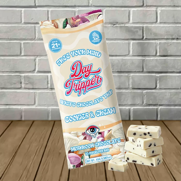 DayTripper_Mushrooms_Chocolate_Bar_10_Piece_White_Chocolate_Cookies_Cream DayTripper_Mushrooms_Chocolate_Bar_10_Piece_White_Chocolate_Cookies_Cream