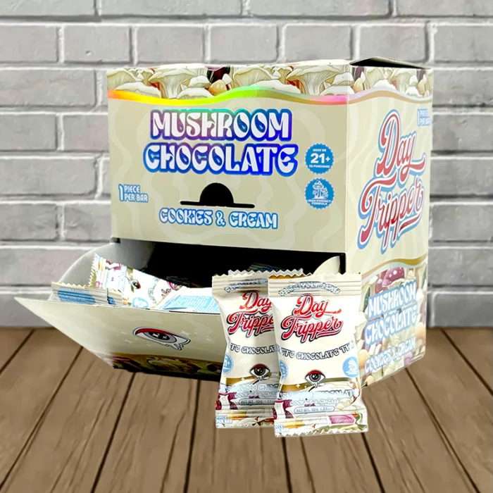 DayTripper_Mushrooms_Chocolate_Single_Serve_White_Chocolate_Cookies_Cream_30ct_BULK_CASE DayTripper_Mushrooms_Chocolate_Single_Serve_White_Chocolate_Cookies_Cream_30ct_BULK_CASE