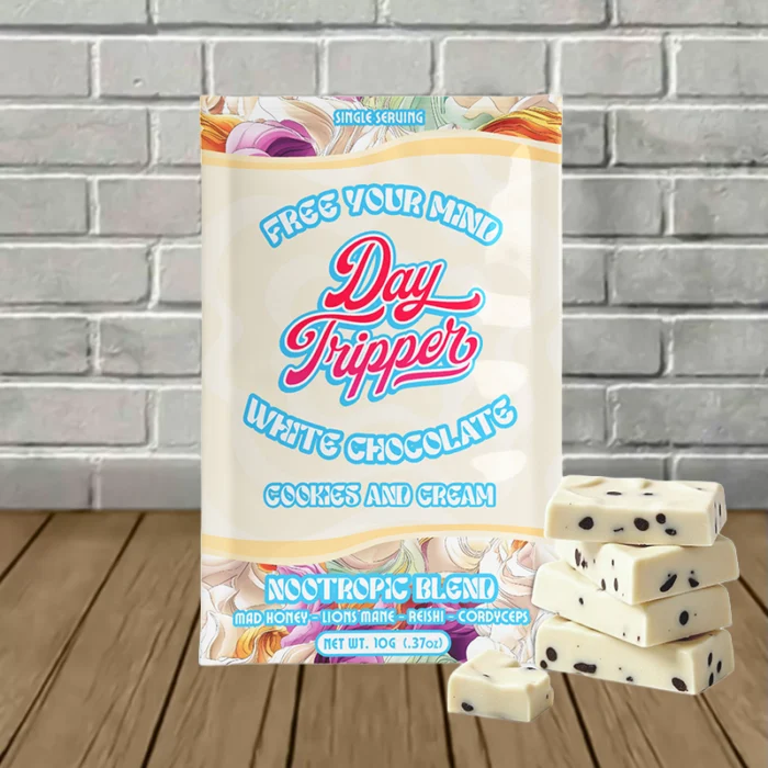 DayTripper_Mushrooms_Chocolate_Single_Serve_White_Chocolate_Cookies_Cream_Single_Pack DayTripper_Mushrooms_Chocolate_Single_Serve_White_Chocolate_Cookies_Cream_Single_Pack