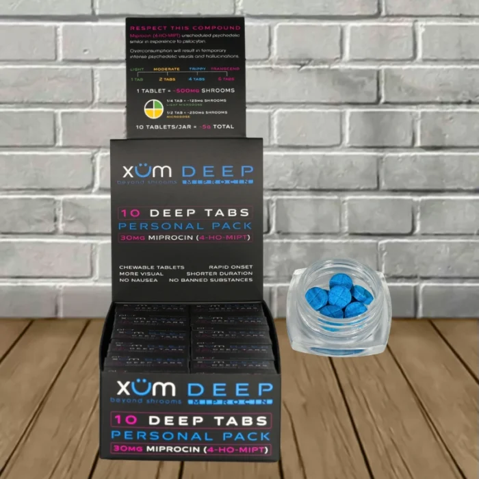 XÜM DEEP MIPROCIN (4-HO-MIPT) Tablets 10ct 30mg - 10ct x 10 = 100 Tablets BULK CASE XÜM DEEP MIPROCIN (4-HO-MIPT) Tablets 10ct 30mg - 10ct x 10 = 100 Tablets BULK CASE