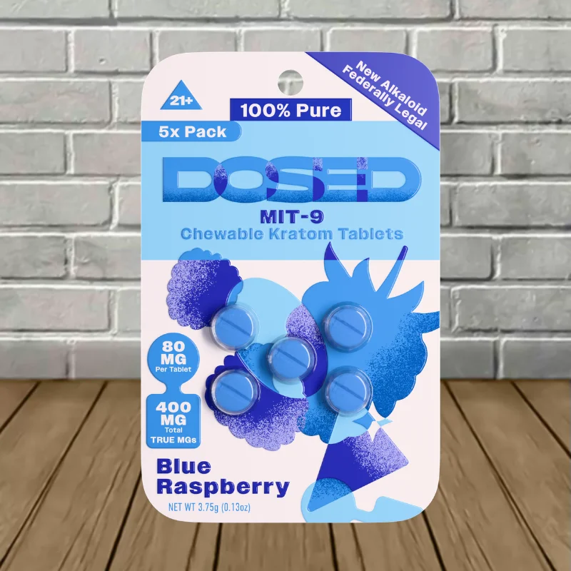 Dosed MIT-9 Extract Tablets 80mg 5ct - Blue Raspberry -- 5ct Blister