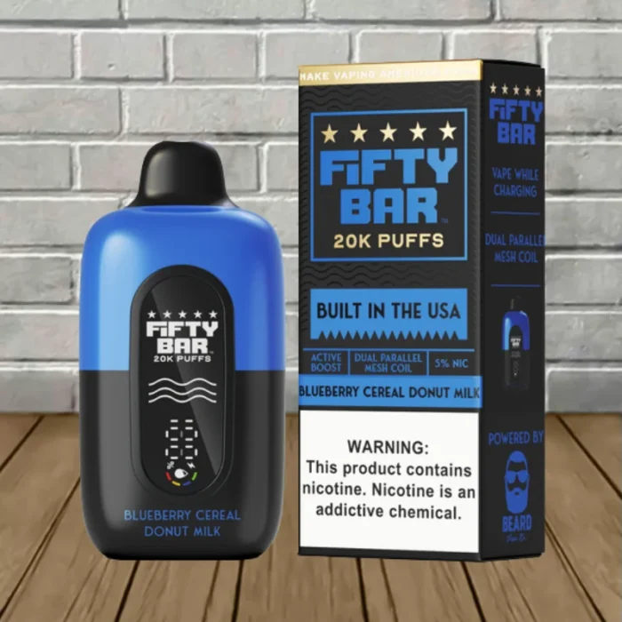 Fifty Bar Black Edition V2 Disposable 20k - Blueberry Cereal Donut Milk -- DISPOSABLE Fifty Bar Black Edition V2 Disposable 20k - Blueberry Cereal Donut Milk -- DISPOSABLE