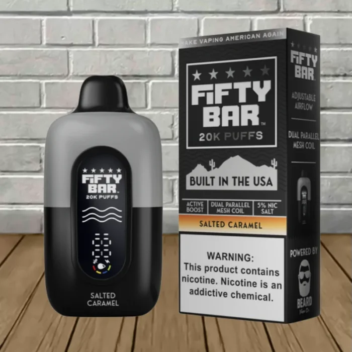 Fifty Bar Black Edition V2 Disposable 20k - Salted Caramel -- DISPOSABLE Fifty Bar Black Edition V2 Disposable 20k - Salted Caramel -- DISPOSABLE