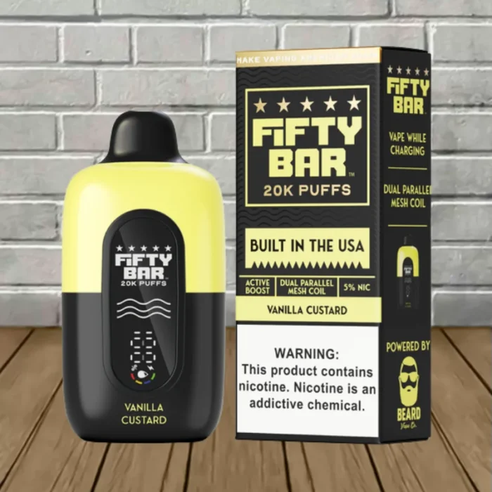 Fifty Bar Black Edition V2 Disposable 20k - Vanilla Custard -- DISPOSABLE Fifty Bar Black Edition V2 Disposable 20k - Vanilla Custard -- DISPOSABLE