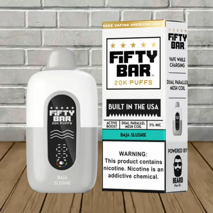 Fifty Bar White Edition V2 Disposable 20k - Baja Slushie -- DISPOSABLE Fifty Bar White Edition V2 Disposable 20k - Baja Slushie -- DISPOSABLE