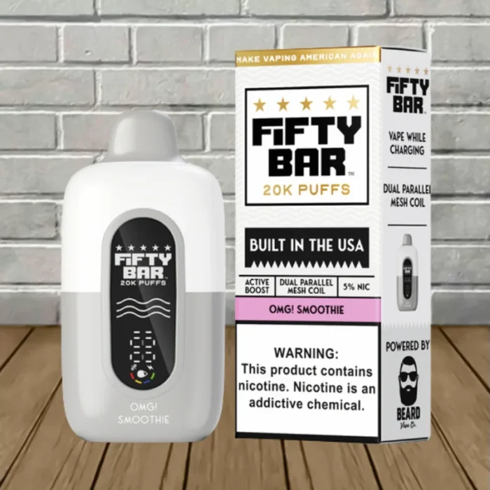 Fifty Bar White Edition V2 Disposable 20k - OMG! SMOOTHIE -- DISPOSABLE Fifty Bar White Edition V2 Disposable 20k - OMG! SMOOTHIE -- DISPOSABLE
