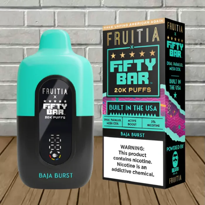 Fifty Bar x Fruitia Disposable 20k - Baja Burst -- DISPOSABLE Fifty Bar x Fruitia Disposable 20k - Baja Burst -- DISPOSABLE