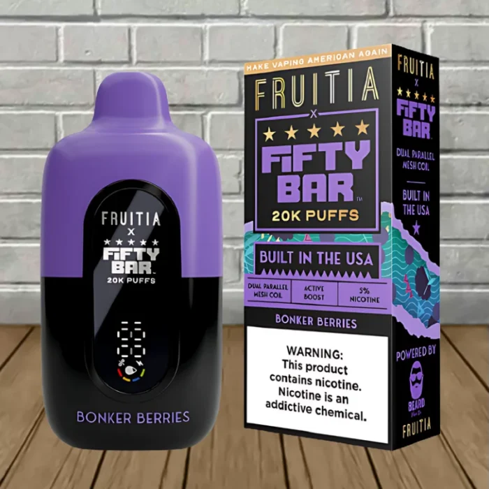 Fifty Bar x Fruitia Disposable 20k - Bonker Berries -- DISPOSABLE Fifty Bar x Fruitia Disposable 20k - Bonker Berries -- DISPOSABLE