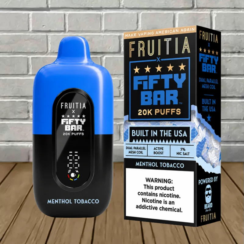 Fifty Bar x Fruitia Disposable 20k - Menthol Tobacco -- DISPOSABLE