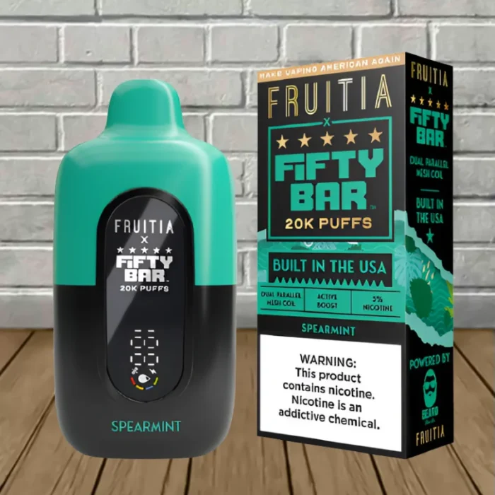 Fifty Bar x Fruitia Disposable 20k - Spearmint -- DISPOSABLE Fifty Bar x Fruitia Disposable 20k - Spearmint -- DISPOSABLE
