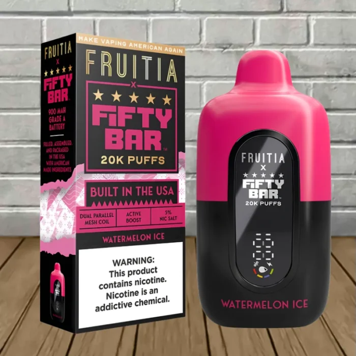 Fifty Bar x Fruitia Disposable 20k - Watermelon Ice -- DISPOSABLE Fifty Bar x Fruitia Disposable 20k - Watermelon Ice -- DISPOSABLE
