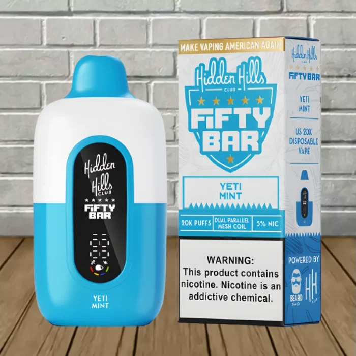 Fifty Bar x Hidden Hills Disposable 20k - Yeti Mint -- DISPOSABLE Fifty Bar x Hidden Hills Disposable 20k - Yeti Mint -- DISPOSABLE