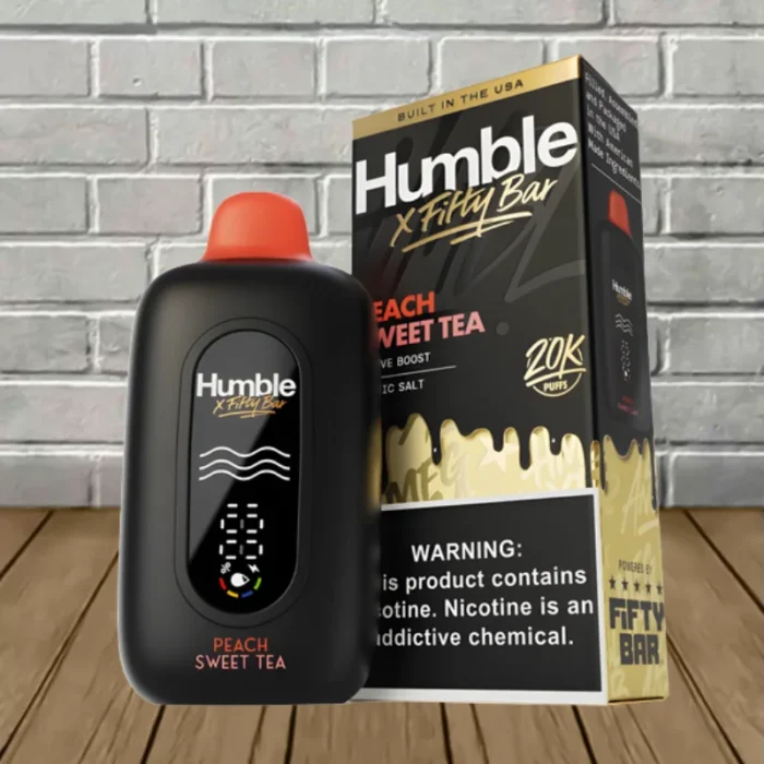 Fifty Bar x Humble Disposable 20k - Peach Sweet Tea -- DISPOSABLE Fifty Bar x Humble Disposable 20k - Peach Sweet Tea -- DISPOSABLE