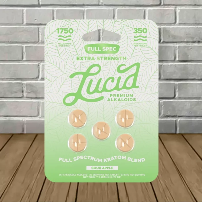 Lucid Full Spec Extra Strength Kratom Extract Tablets 350mg 5ct - Sour Apple -- 5ct Blister Pack Lucid Full Spec Extra Strength Kratom Extract Tablets 350mg 5ct - Sour Apple -- 5ct Blister Pack