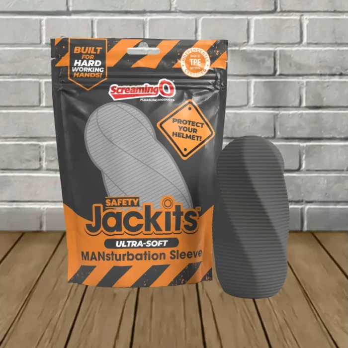 Screaming O Safety Jackits Ultra-Soft MANsturbation Sleeve - Grey Screaming O Safety Jackits Ultra-Soft MANsturbation Sleeve - Grey